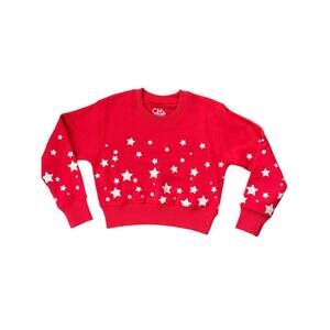 NEW CHASER girl's starry night pullover in red